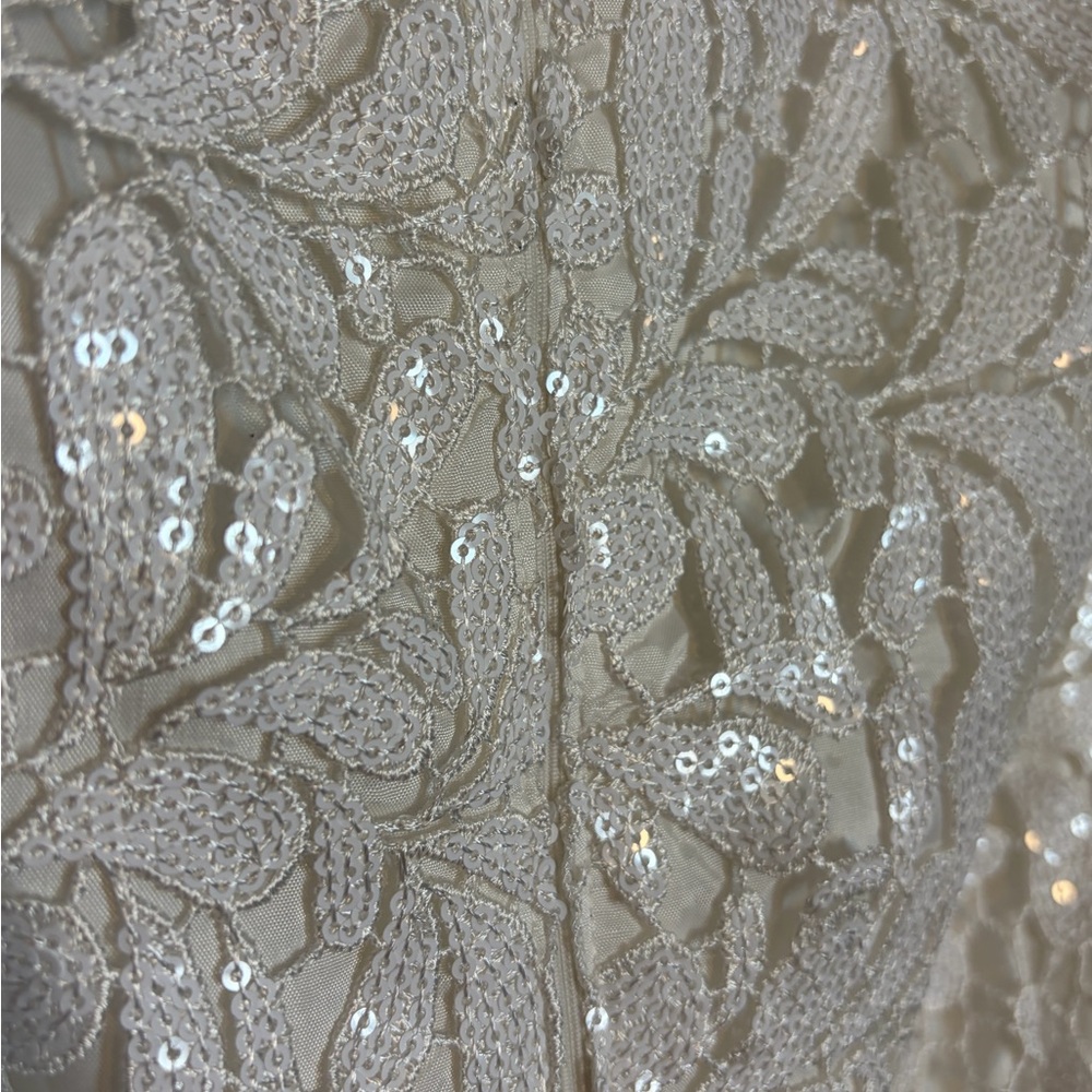 Adrianna Papell White Lace Wedding Dress - Picture 6 of 8